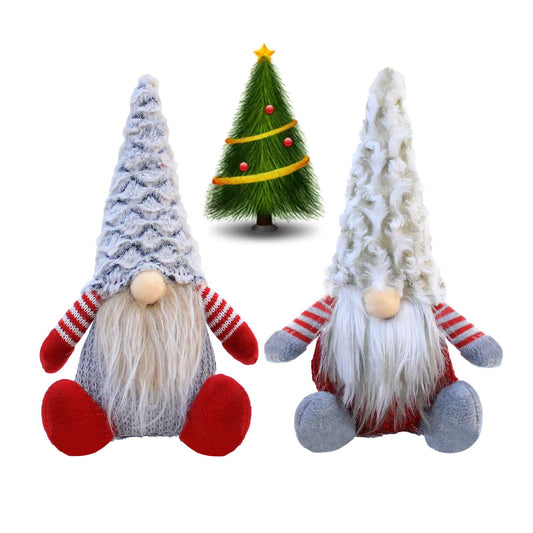 2 Pack Christmas Gnome Decorations - 11.4 Inch Handmade Plush