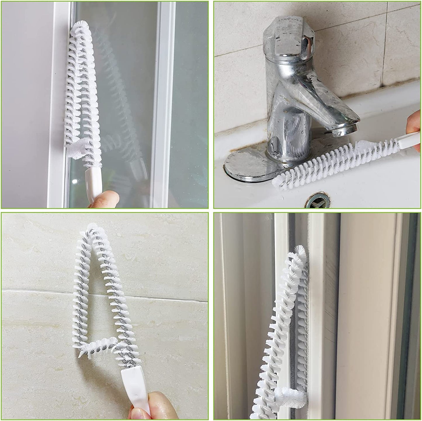 Hand-held Groove Gap Cleaning Tools Door Window Track Kitchen Brushes (4 Pcs)