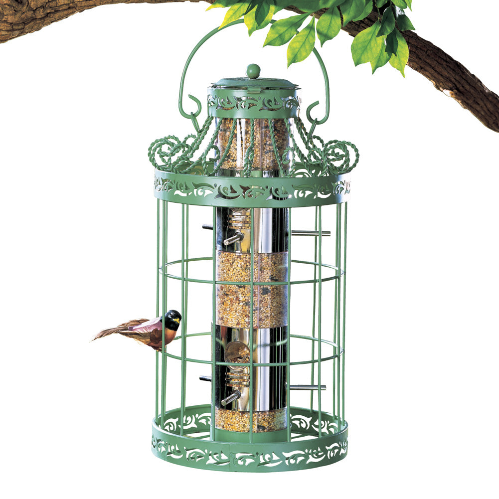 Springtime Hanging Bird Feeder, Vintage French Country-Inspired Green Design