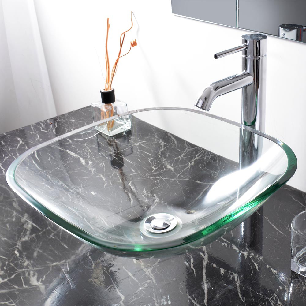 Bathroom Tempered Glass Round Vessel Sink