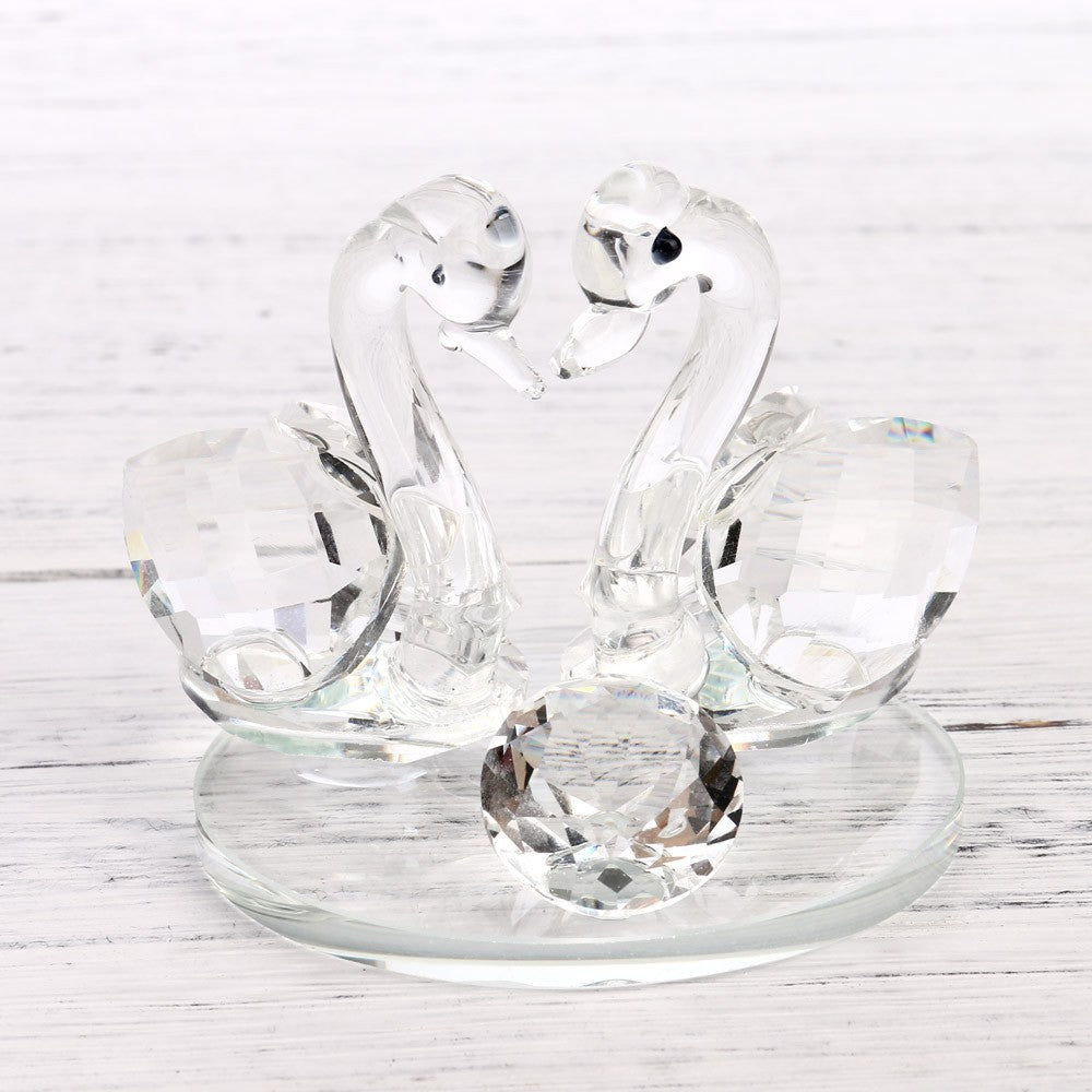 Crystal Swan Wedding Figurine for Home Decoration