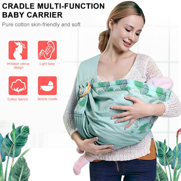 4 in 1 Baby Wrap Ergo Carrier Sling, Infant Breathable Cuddle Up Carrier Wrap, Blue
