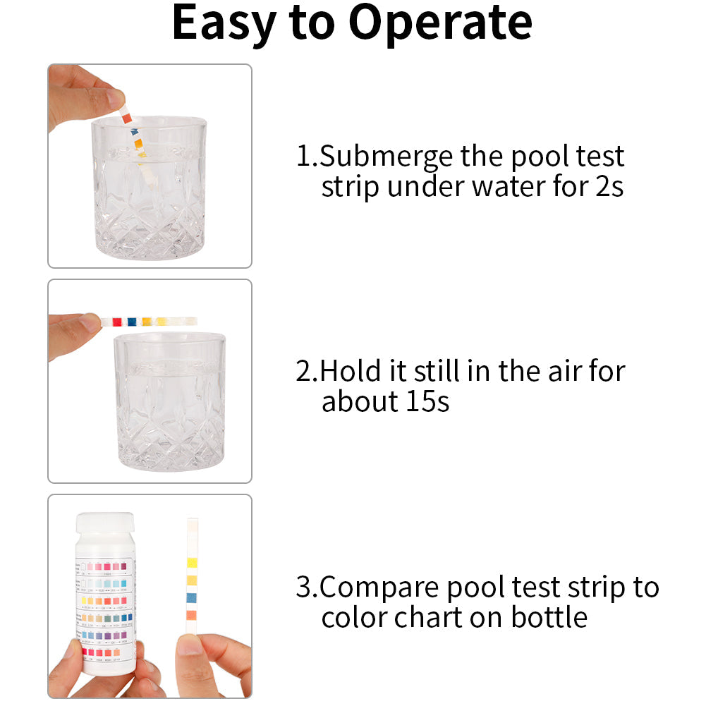 6 in 1 Water Test Strips, 100 Strips Fast & Accurate Water Quality Testing Kit