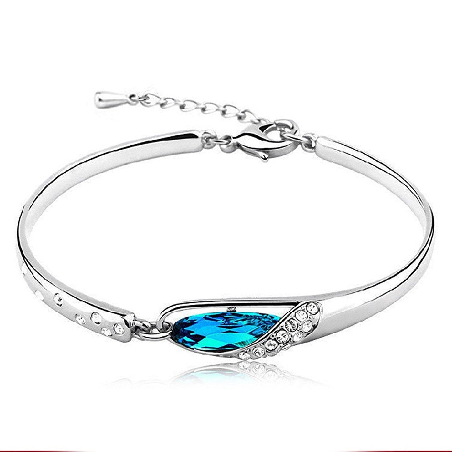 925 Sterling Silver Bracelet Crystal Bangle Rhinestone
