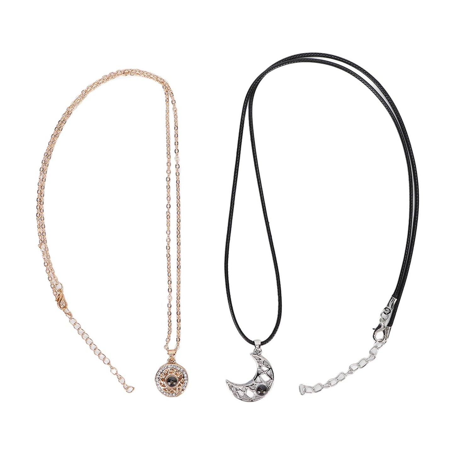 Magnetic Couple  I Love You Necklace Projection 100 Languages Magnetic Matching Sun and Moon Necklace Bracelets