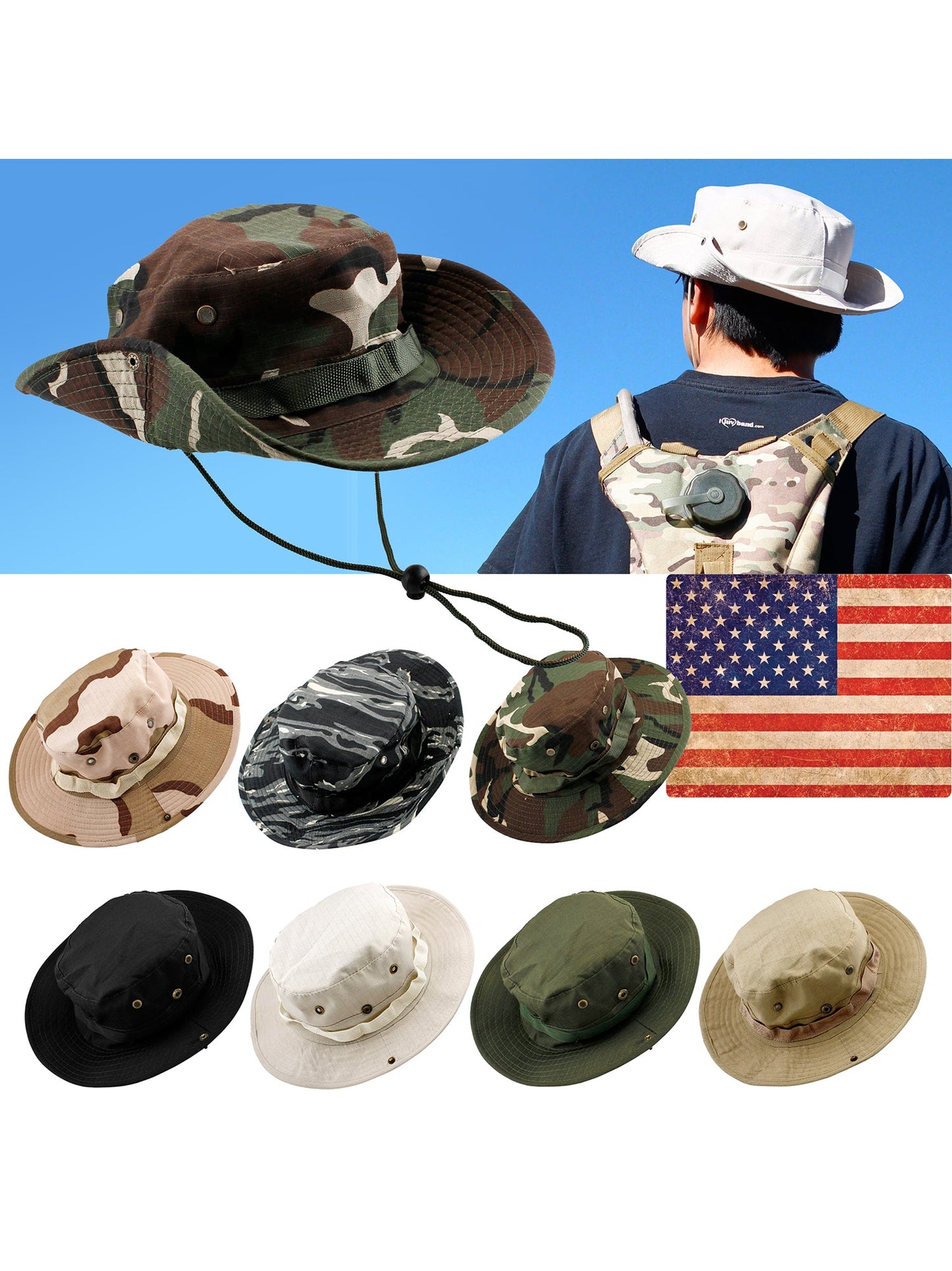 Summer Fishing Hunting Hat for Men- Washed Cotton