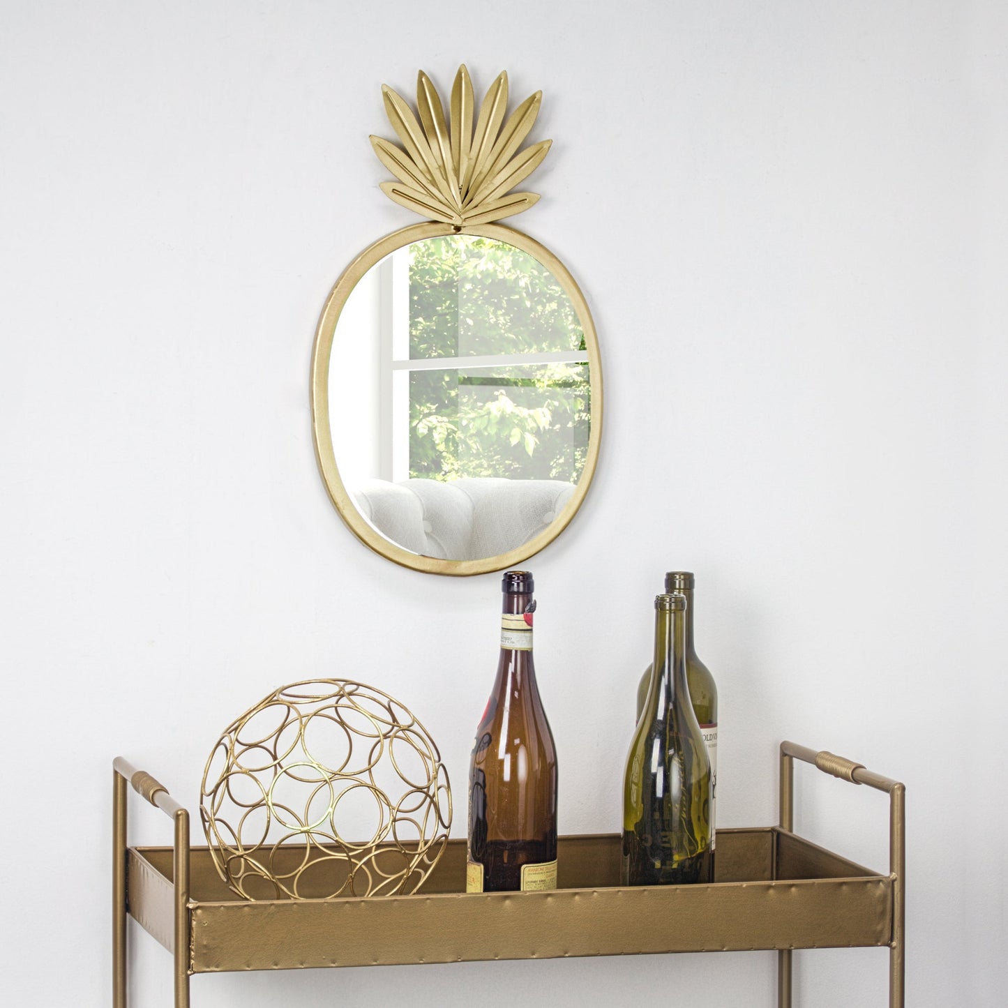 Metal Pineapple Accent Mirror