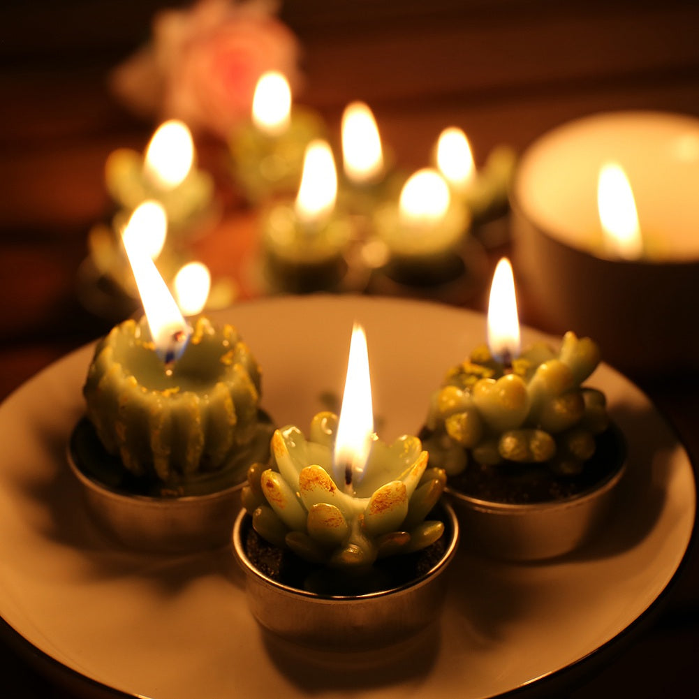 12 Pieces Cactus Tealight Candle