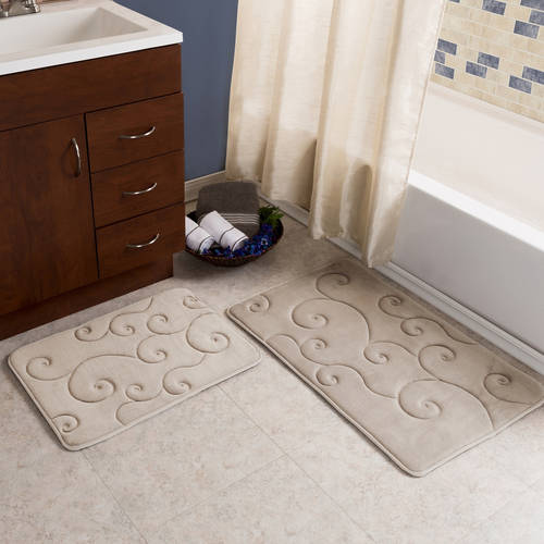 2-Pieces Memory Foam Bath Mat Set