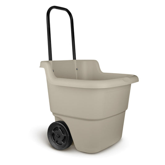 15 Gallon Resin Rolling Lawn & Utility Cart w/ Retractable Handle