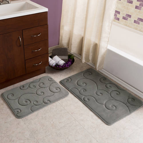 2-Pieces Memory Foam Bath Mat Set