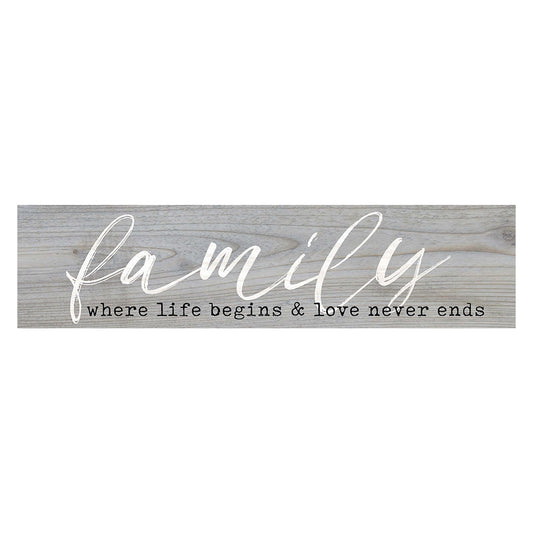 Grey 6 x 1.5 Mini Pine Wood Tabletop Sign Plaque
