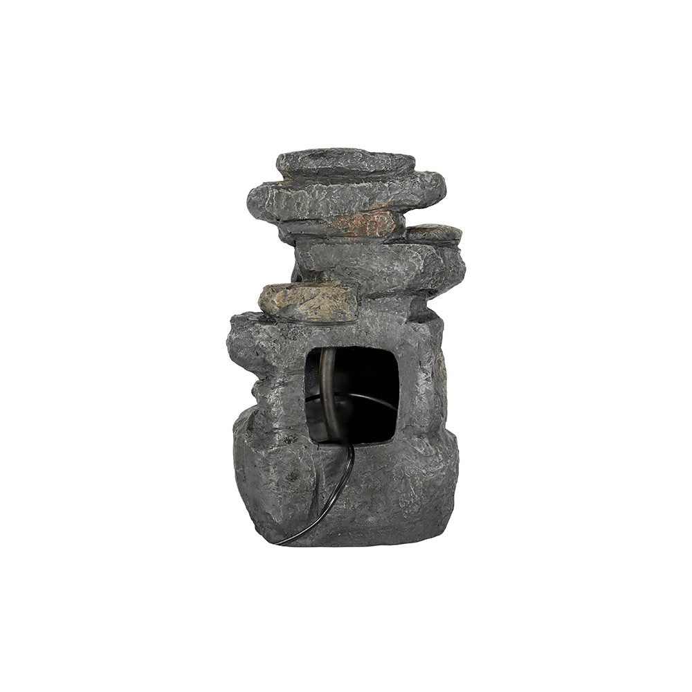 Water Fountain w/ LED Light, Modern Rock