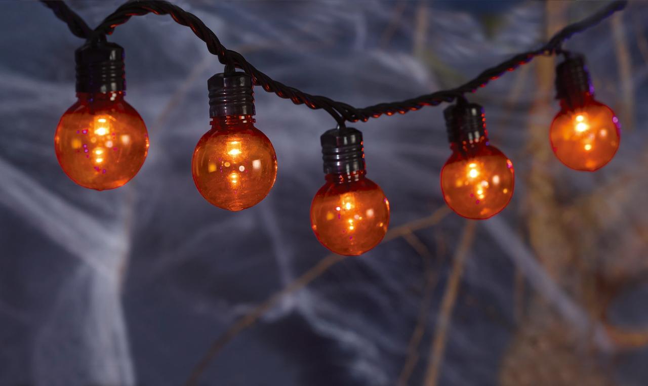 Halloween 200-Count LED G30 Globe Lights, w/ AC Adaptor, 120 Volts