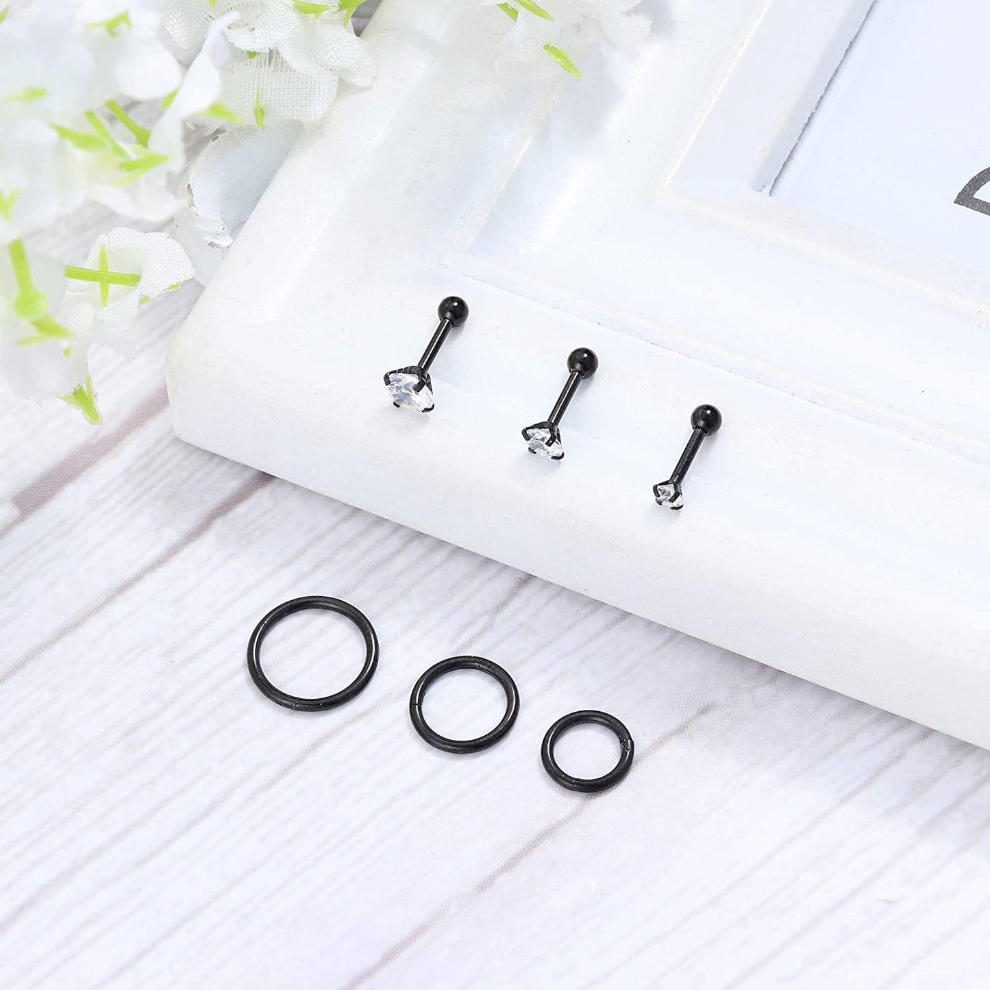 11Pcs Stainless Steel Ear Cartilage Earrings Hoops for Women