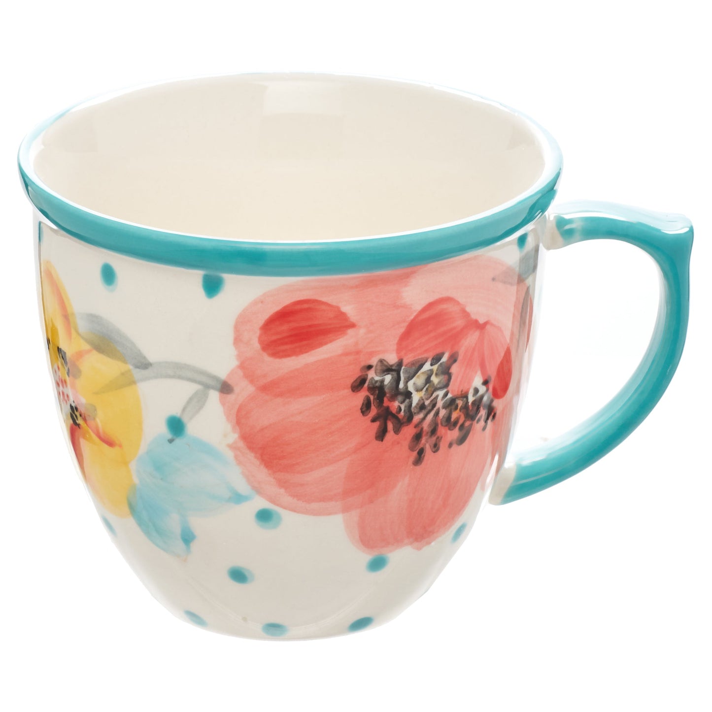 Vintage Bloom 4-Piece 16-Ounce Coffee Cup Set