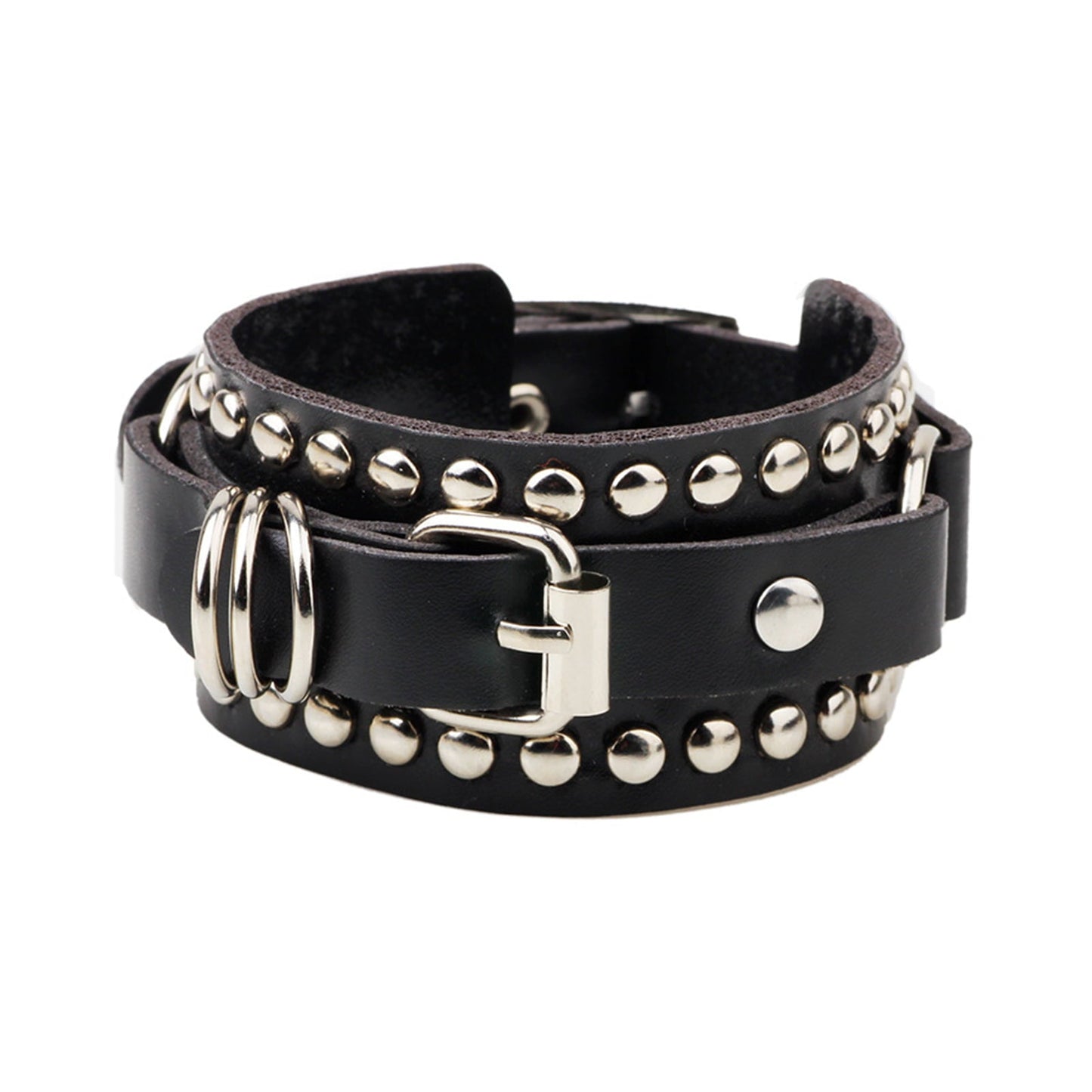 Punk Rock Cuff Wrap Leather Bracelet  for Men/Women