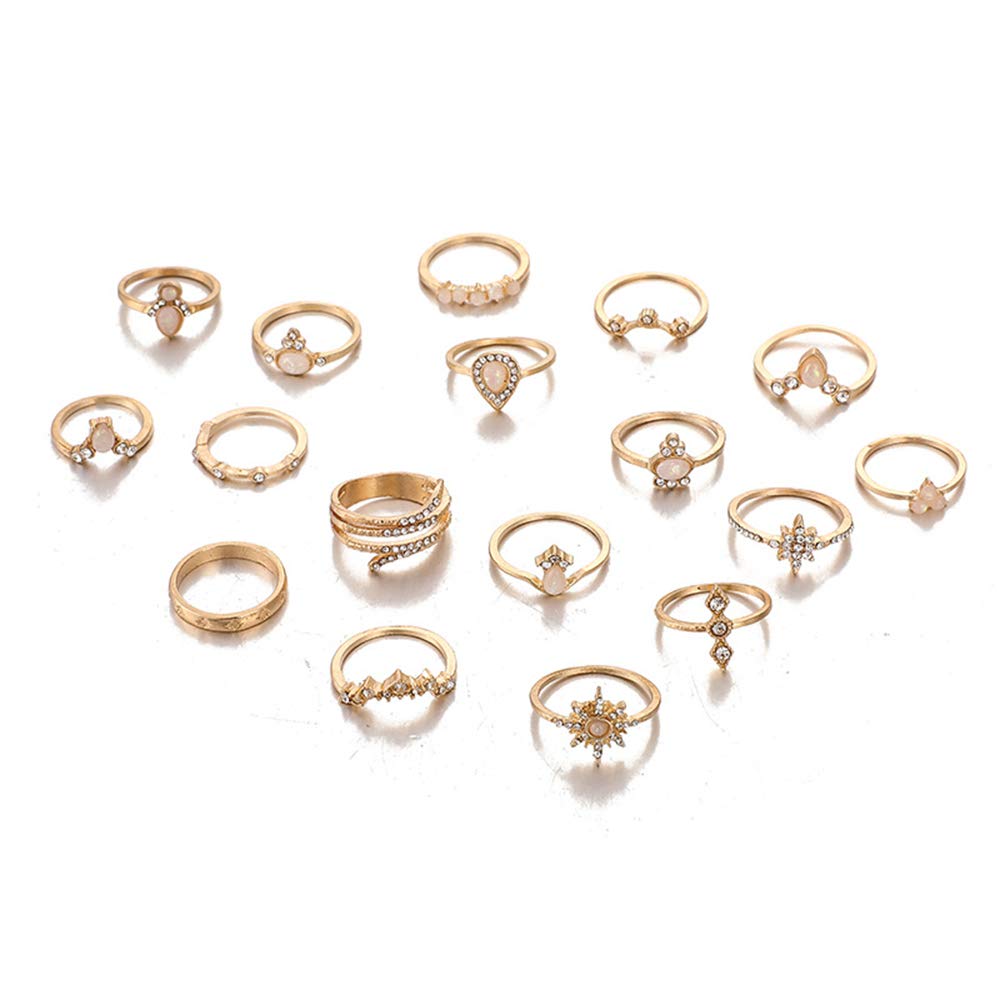 17 PCS Knuckle Stacking Rings for Women