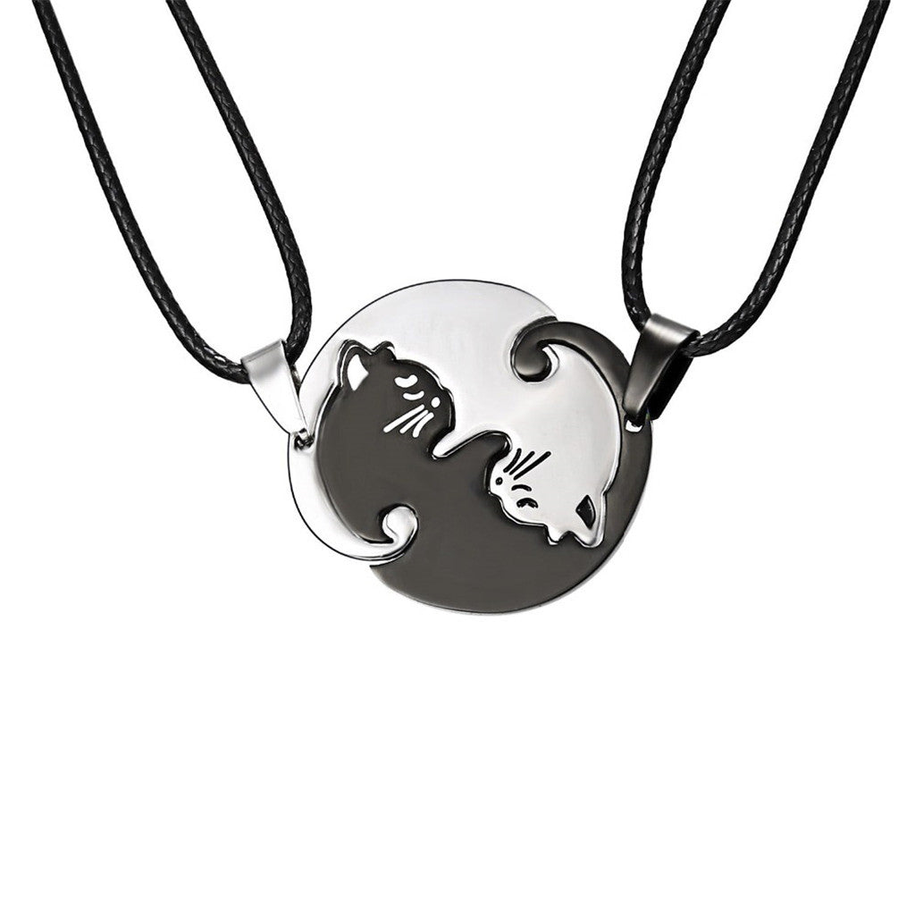 Couples Jewelry Black & White Couple Necklace