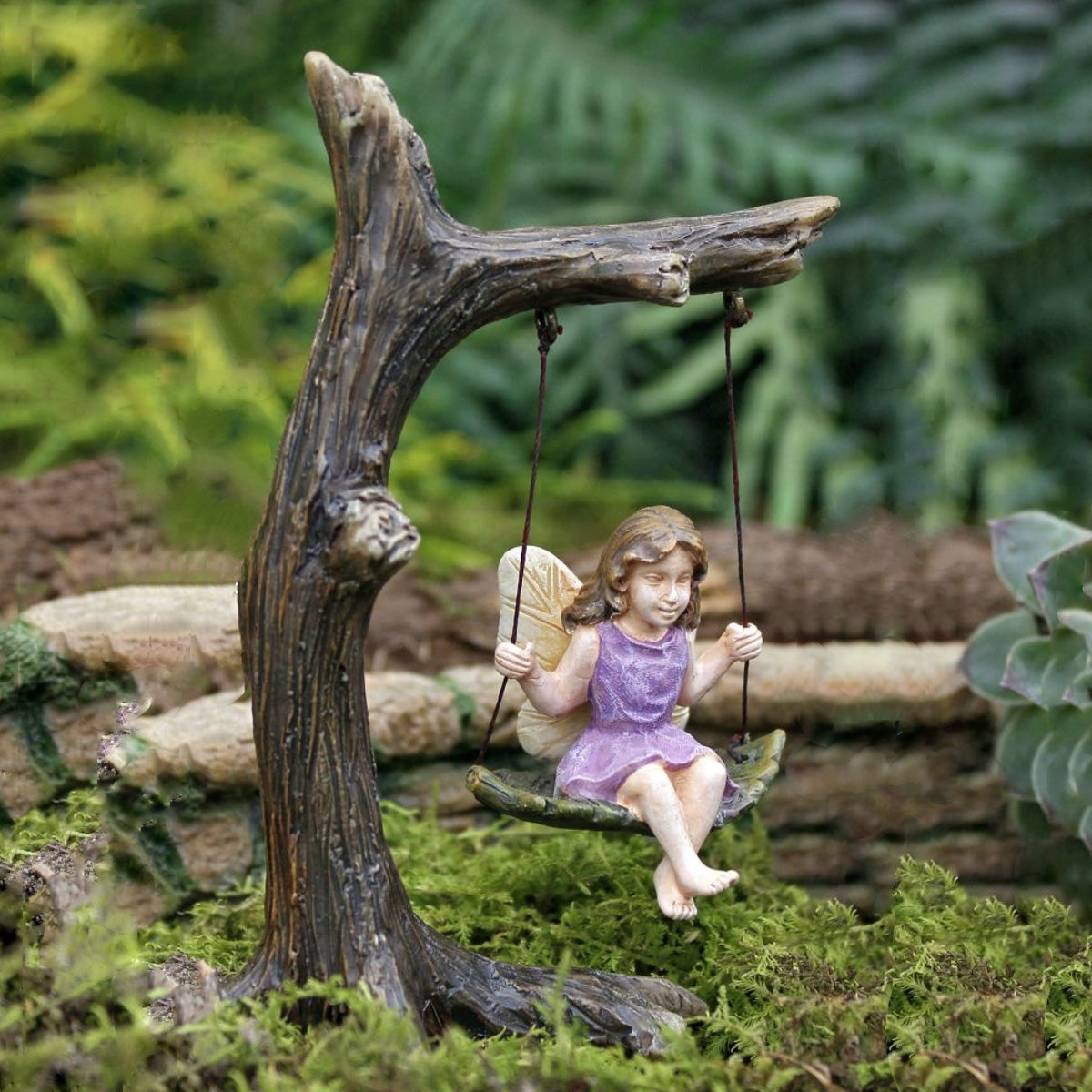 Fairy Girl Tree Swing Mini Figurine Home Decor