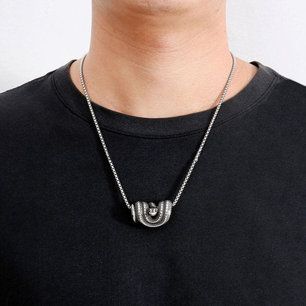 Retro Vintage Stainless Steel Snake Necklace for Men/Women