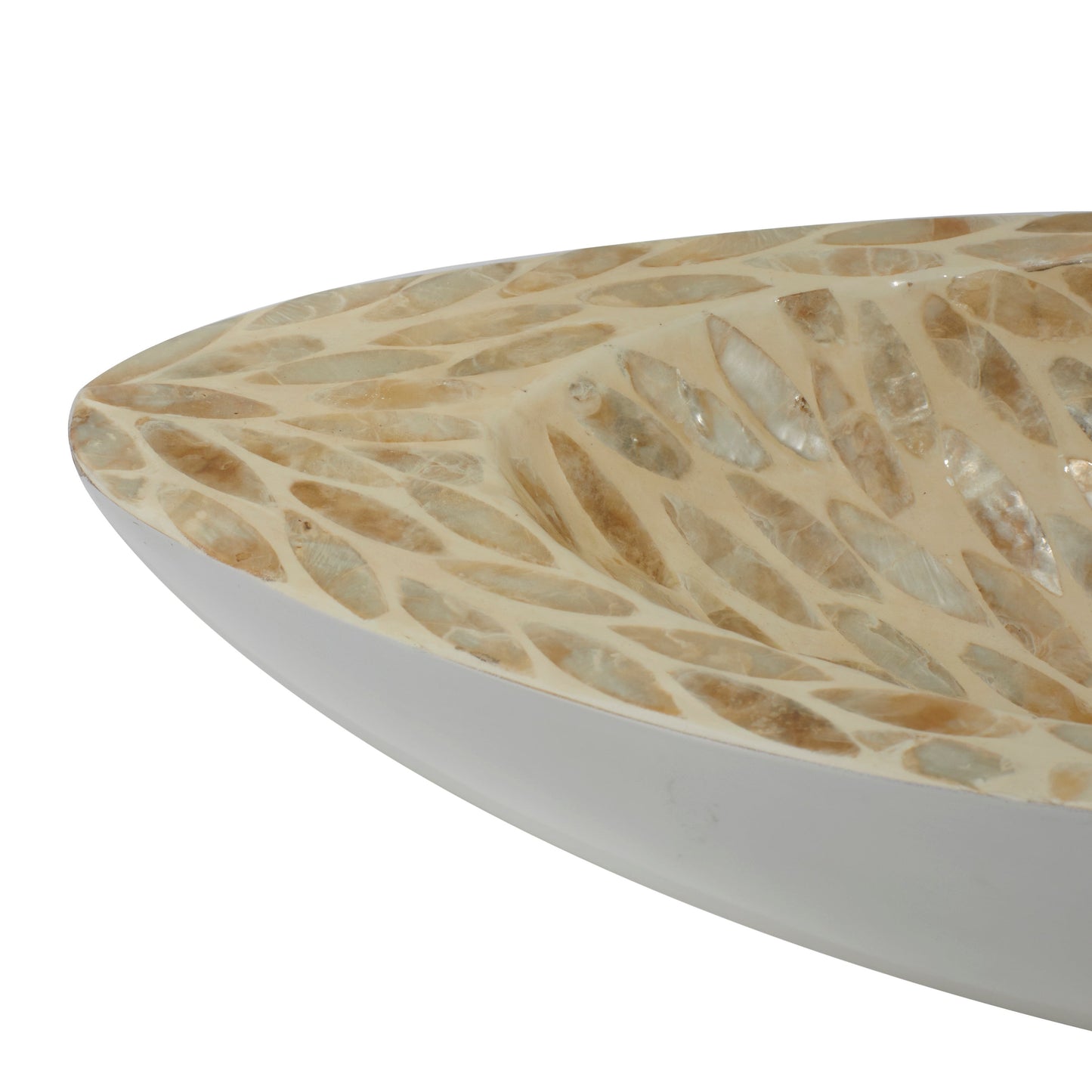 21"W, 4"H Coastal  White Tray for Home Decoration