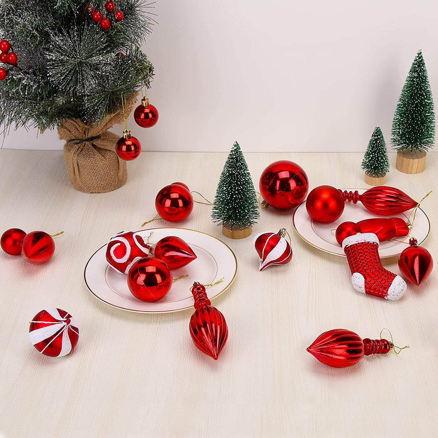 50 Pack Christmas Ball Ornaments Set