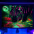 Blacklight Psychedelic Galaxy Starry Fantasy UV Reactive Trippy Space Tiger Tapestry  60x40 INCHES
