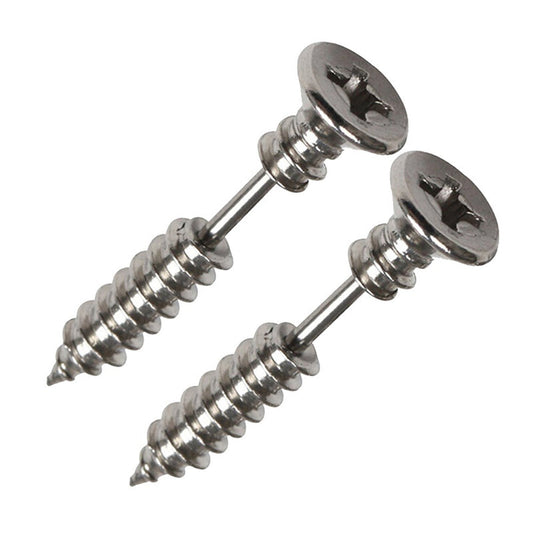 1 Pair Punk Gothic Stainless Steel Screw Stud Earrings