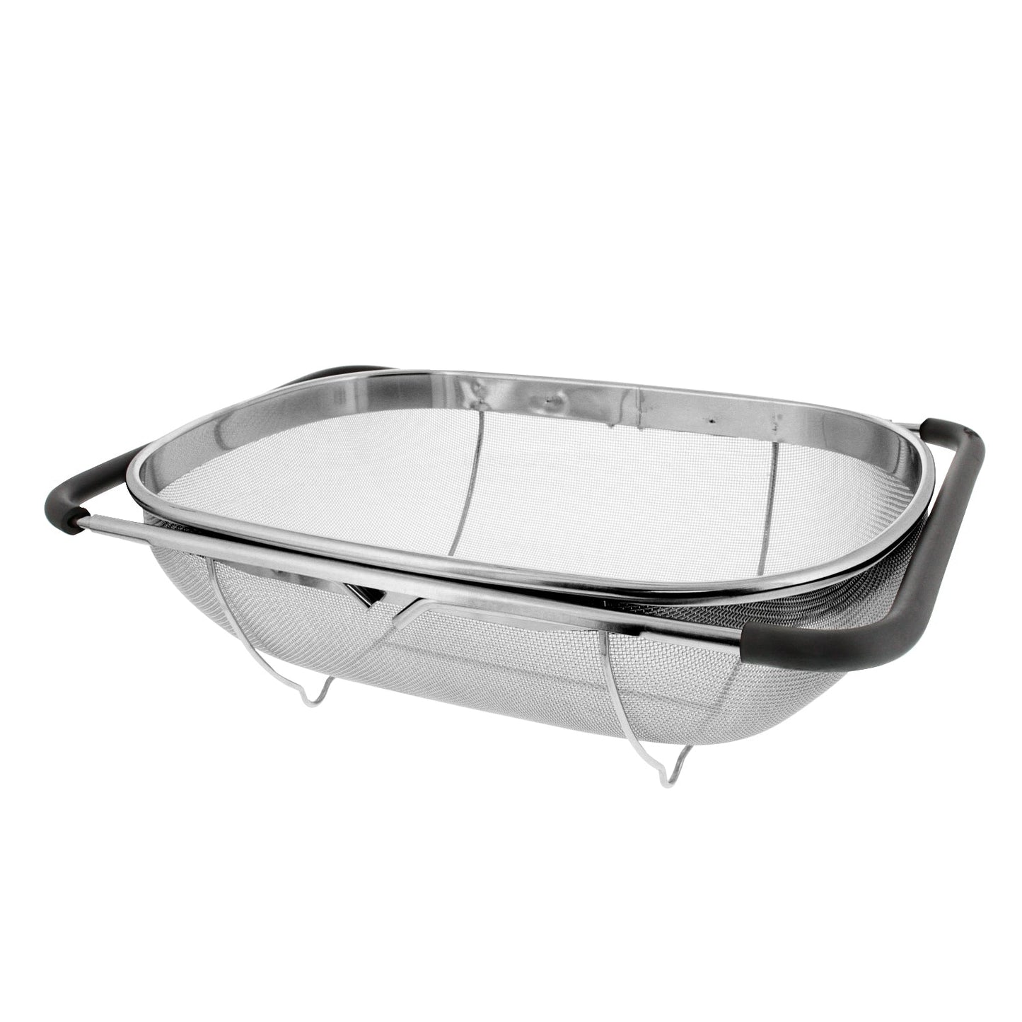 Oval Stainless Steel Colander Fine Mesh w/ Extendable Handle