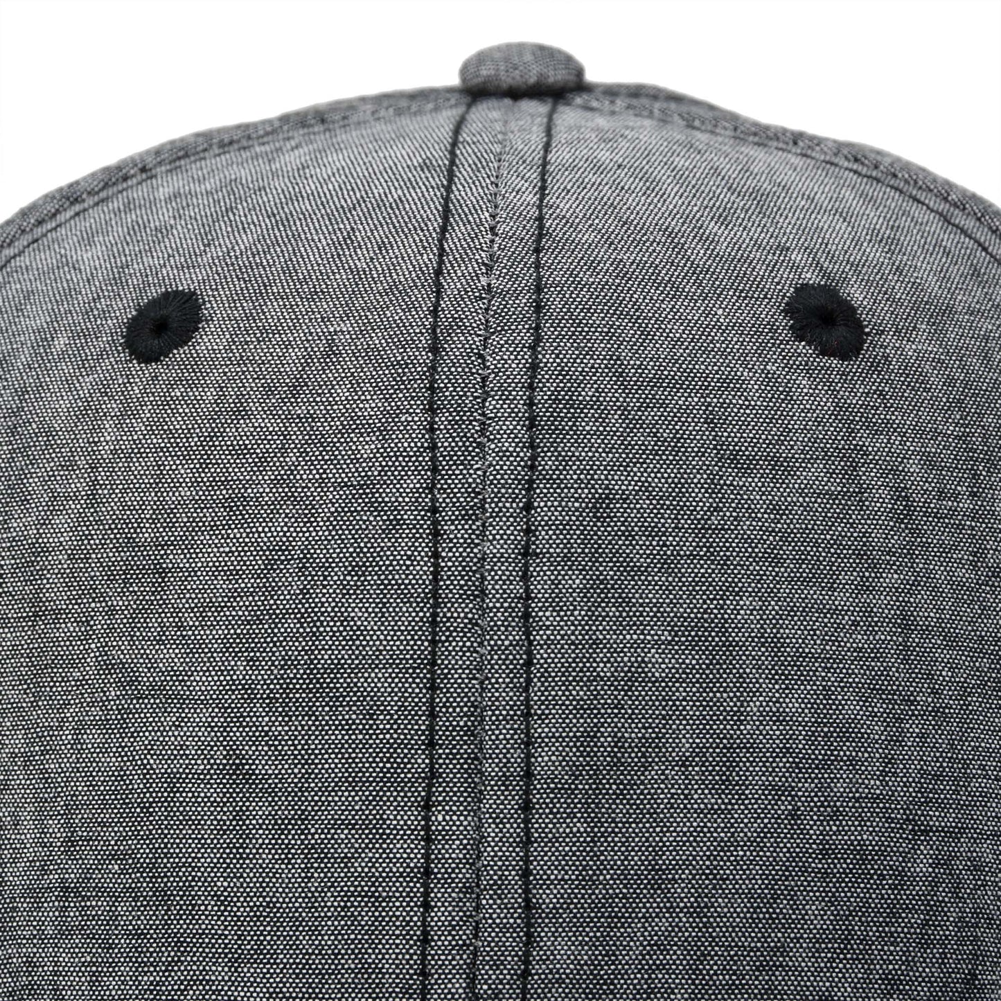Men's Premium Flat Bill Snapback Chambray Hat 6 Panel Cap