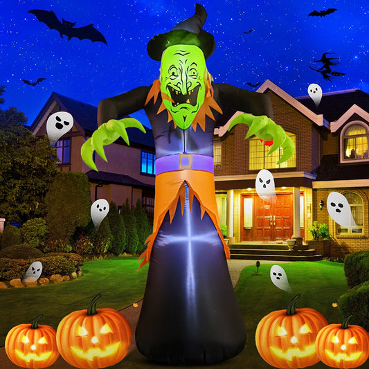 6 FT Halloween Inflatables Witch w/ LED