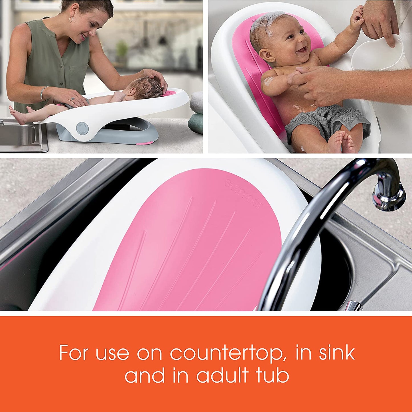 Summer Clean Rinse Baby Bather (Pink) Bath Support
