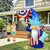 5 Ft Patriotic Independence Day Inflatable Statue of Liberty Gnome Decoration w/ LED