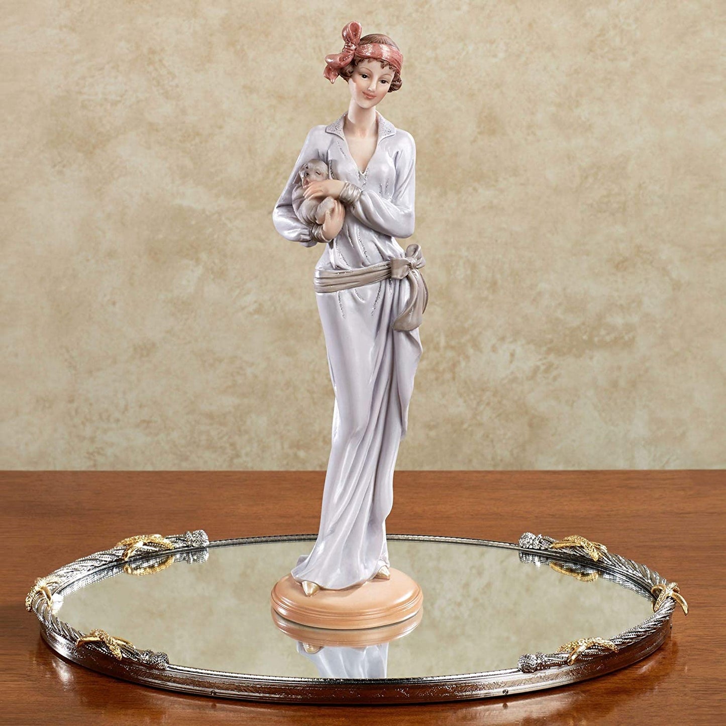 Touch of Class Puppy Love Lady Sculpture - Resin - Tabletop Home Decoration