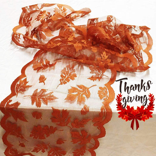 Fall Table Runner Thanksgiving Decorations 13 x 72 Inch Maple Leaves