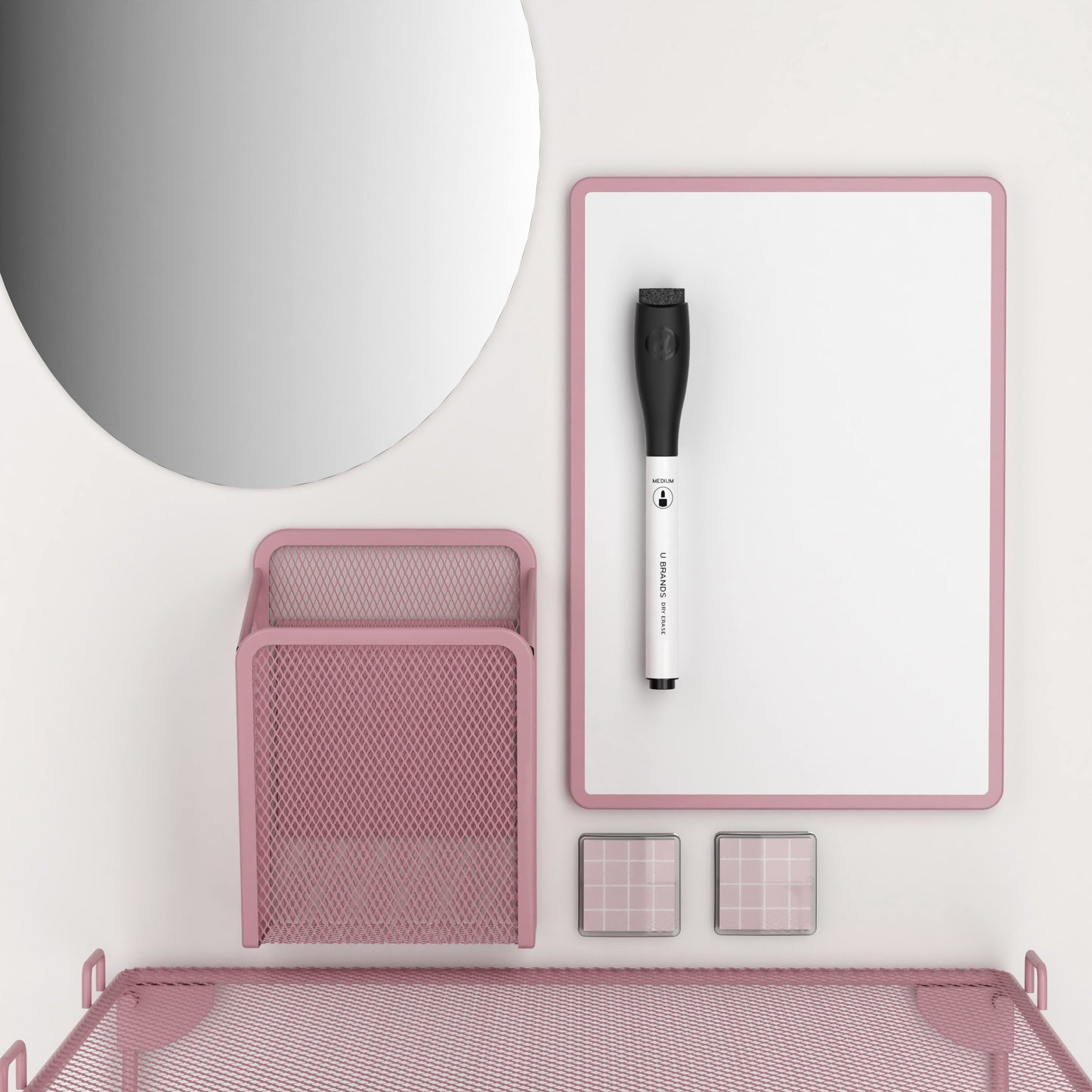 Locker Kit w/ Shelf and Accessories, Blush