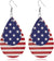 American Flag Earrings for Women and Girls 4th of July Patriotic Earrings Cute Teardrop Leather Dangle Earrings