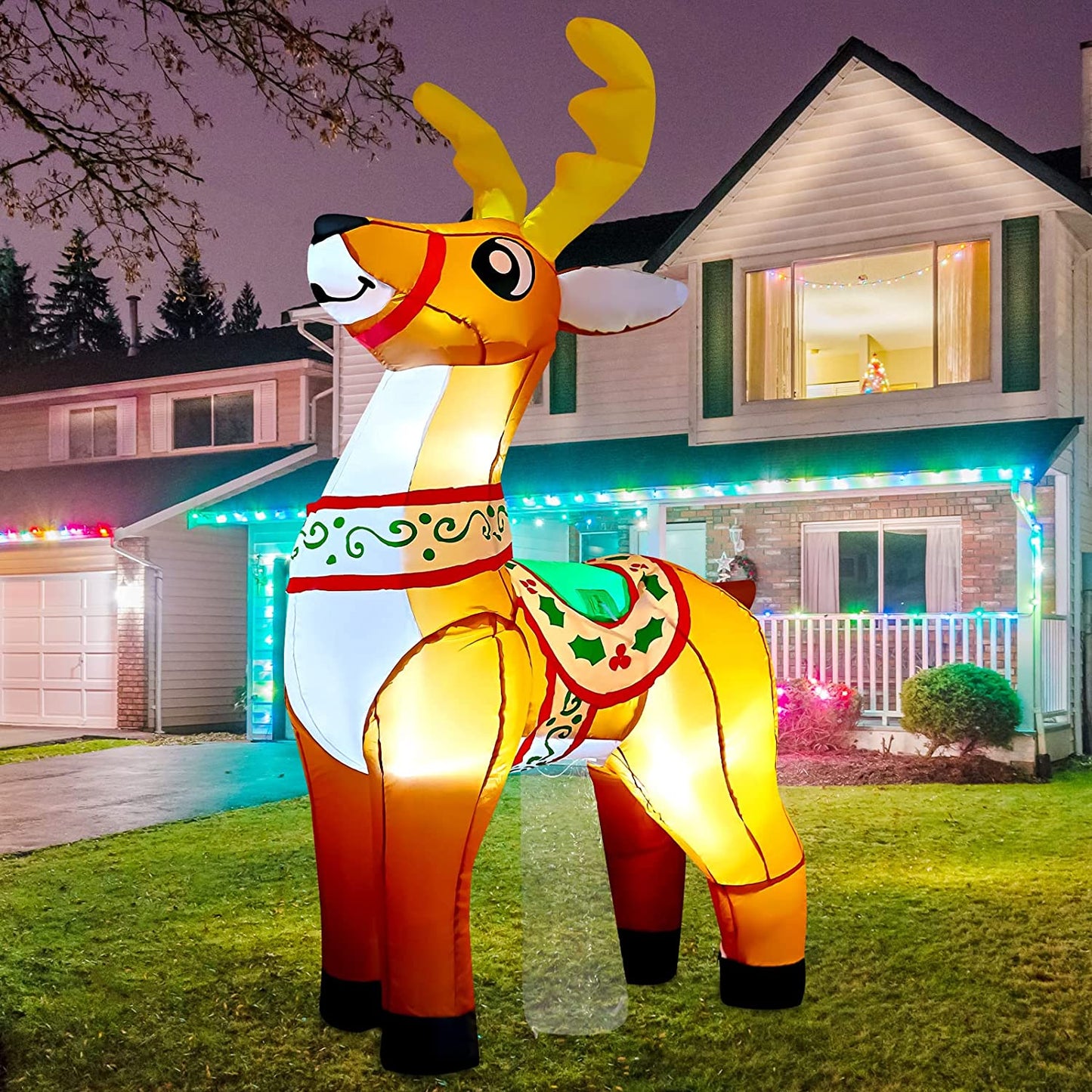 5.5 FT  Christmas Inflatables Reindeer w/ LEDs