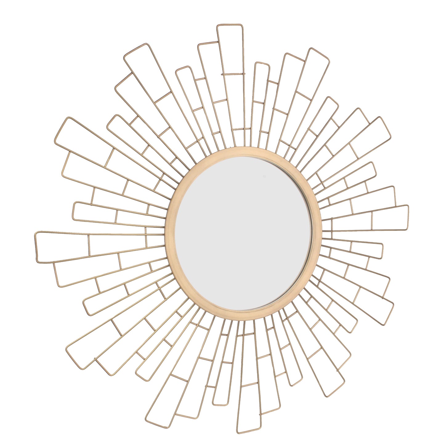 23.6" Traditional Metal Geometric Sunburst Wall Mirror
