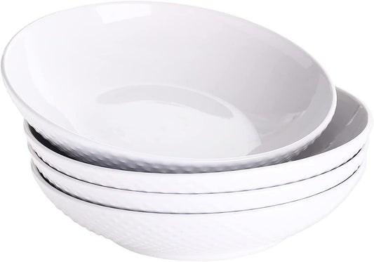 4 Piece 9.3 Inch Stoneware Pasta Bowl Set, 40 Oz