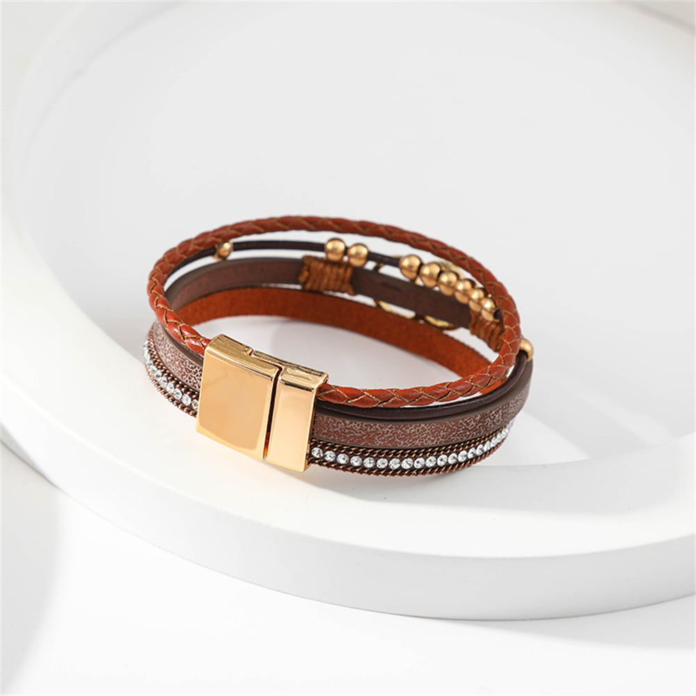 Wrap Bracelest for Women Leather Cuff Bangle Beaded