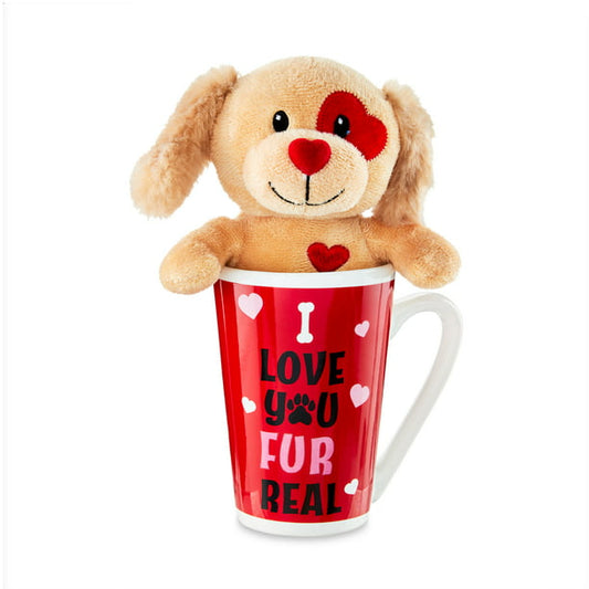 Valentine's Day Plush Toy in Latte Mug, Puppy Best Gift for Women