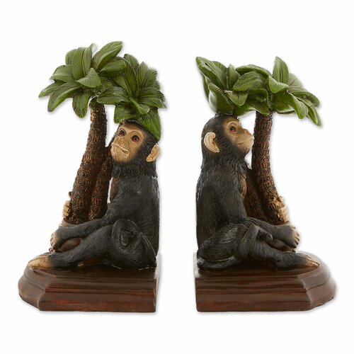 Monkey and Palm Tree Bookends