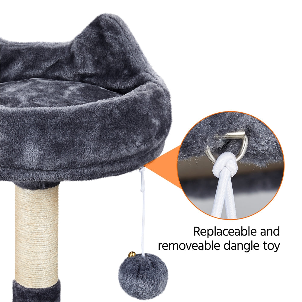 Large Cat Tree Plush Tower w/ Caves Condos, Dark Gray