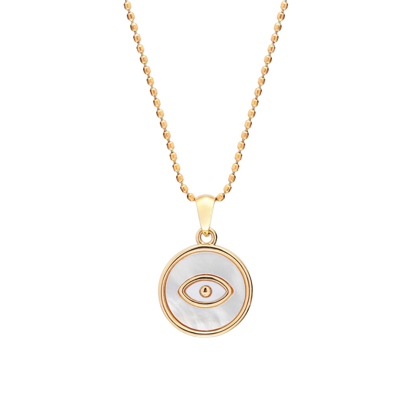 14k Gold Plated Evil Eye Pendant Necklace for Women