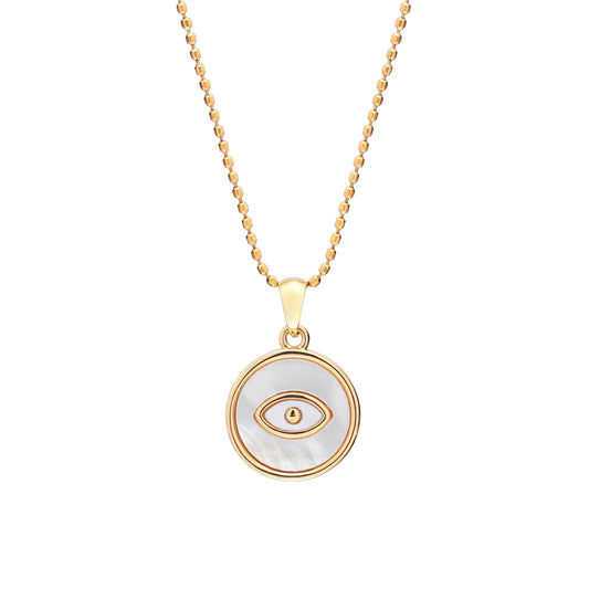 14k Gold Plated Evil Eye Pendant Necklace for Women