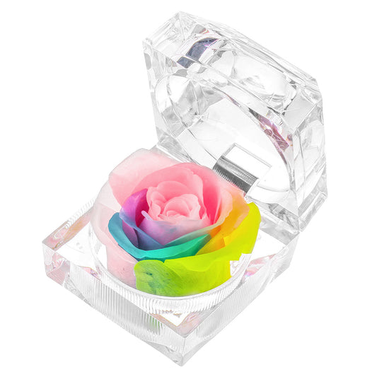 Preserved Forever Rose Acrylic Ring Box Gift for Women