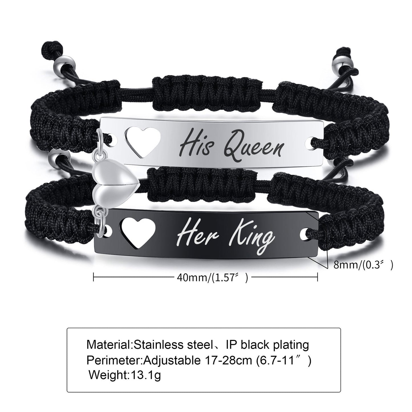 Adjustable Magnetic Couples Bracelets