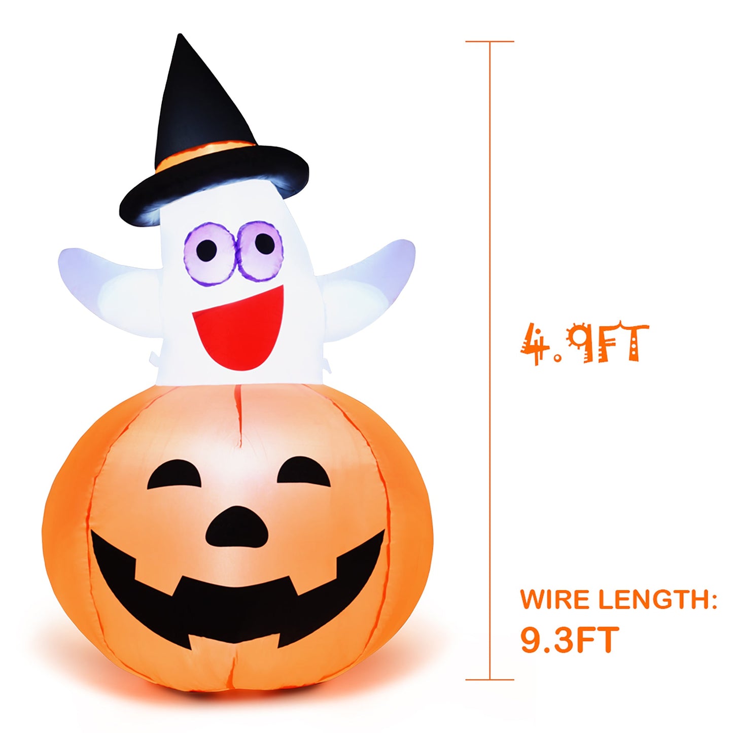 5 Ft Halloween Inflatable Ghost in Pumpkin w/ LED